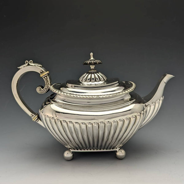 1897 British Antique Sterling Silver Bachelor Teapot 373g James Dixon